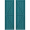 Ekena Millwork Americraft 5-Board Wood 2 Equal Panel Frmd Board-n-Batten Shutters w/Dbl Z-Bar, ARW102BF518X77ANH, PR ARW102BF518X77ANH - alternate 1